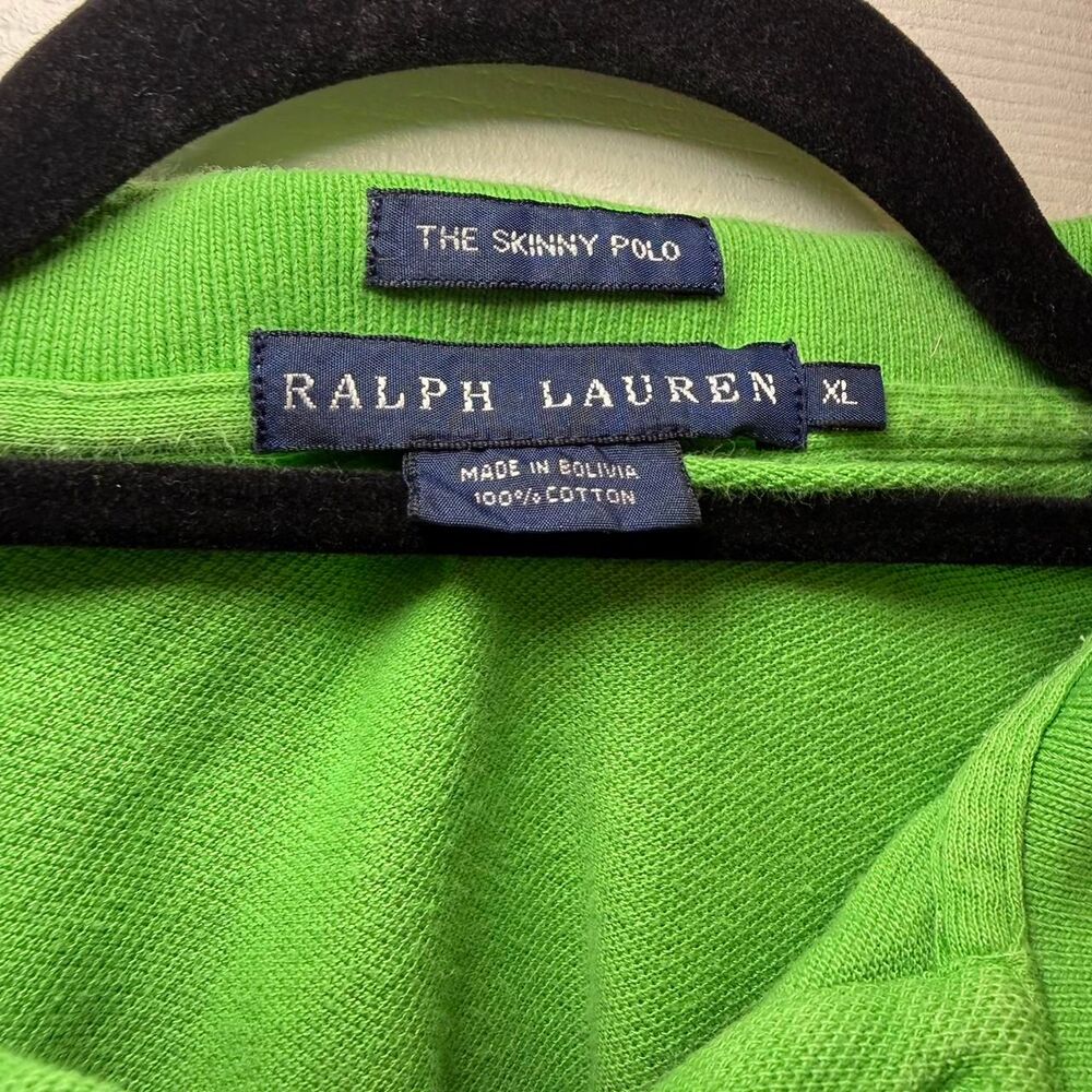 Ralph Lauren Women's Vintage Y2K 2000s Green Skinny Polo Shirt - Picture 2 of 5